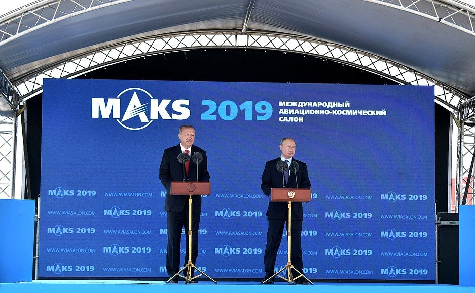 Κοινές δηλώσεις Ταγίπ Ερντογάν και Βλαντιμίρ Πούτιν στην αεροδιαστημική έκθεση MAKS