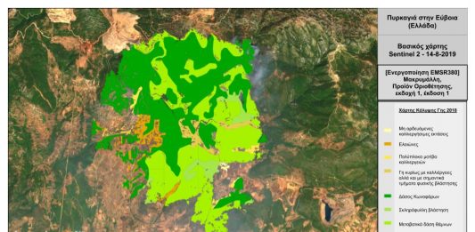 Χαρτογράφηση των καμένων εκτάσεων από την μεγάλη φωτιά στην Εύβοια