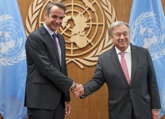 Κυπριακό και κλιματική αλλαγή στο επίκεντρο της συνάντησης Μητσοτάκη-Γκουτέρες