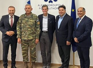 Επίσκεψη του Αμερικανού πρέσβη στην Ελλάδα Τζορτζ Τσούνη στον Οργανισμό Λιμένα Αλεξανδρούπολης