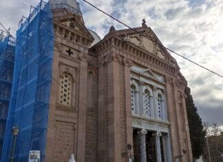 Εργασίες αποκατάστασης στον Ναό του Αγ. Θεράποντα, μνημείο σύμβολο της πόλης της Μυτιλήνης