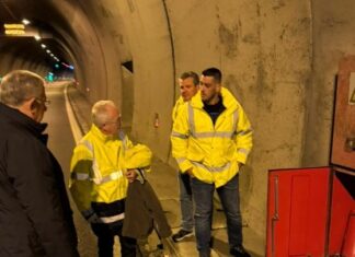 Επιθεώρηση Ν. Ταχιάου στη σήραγγα Κοιλώματος της Εγνατίας