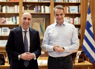 Με τον Κυριάκο Μητσοτάκη συναντήθηκε ο πρόεδρος ΕΒΕΑ, Γιάννης Μπρατάκος