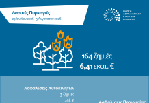 Δασικές πυρκαγιές Ιουλίου – Αυγούστου 2026: Στα 6,41 εκατ. ευρώ εκτιμώνται οι ασφαλιστικές αποζημιώσεις